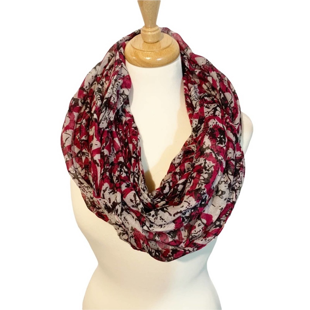 Infinity Scarf Tribal Aztec Pattern Pink White Black Versatile Accessory